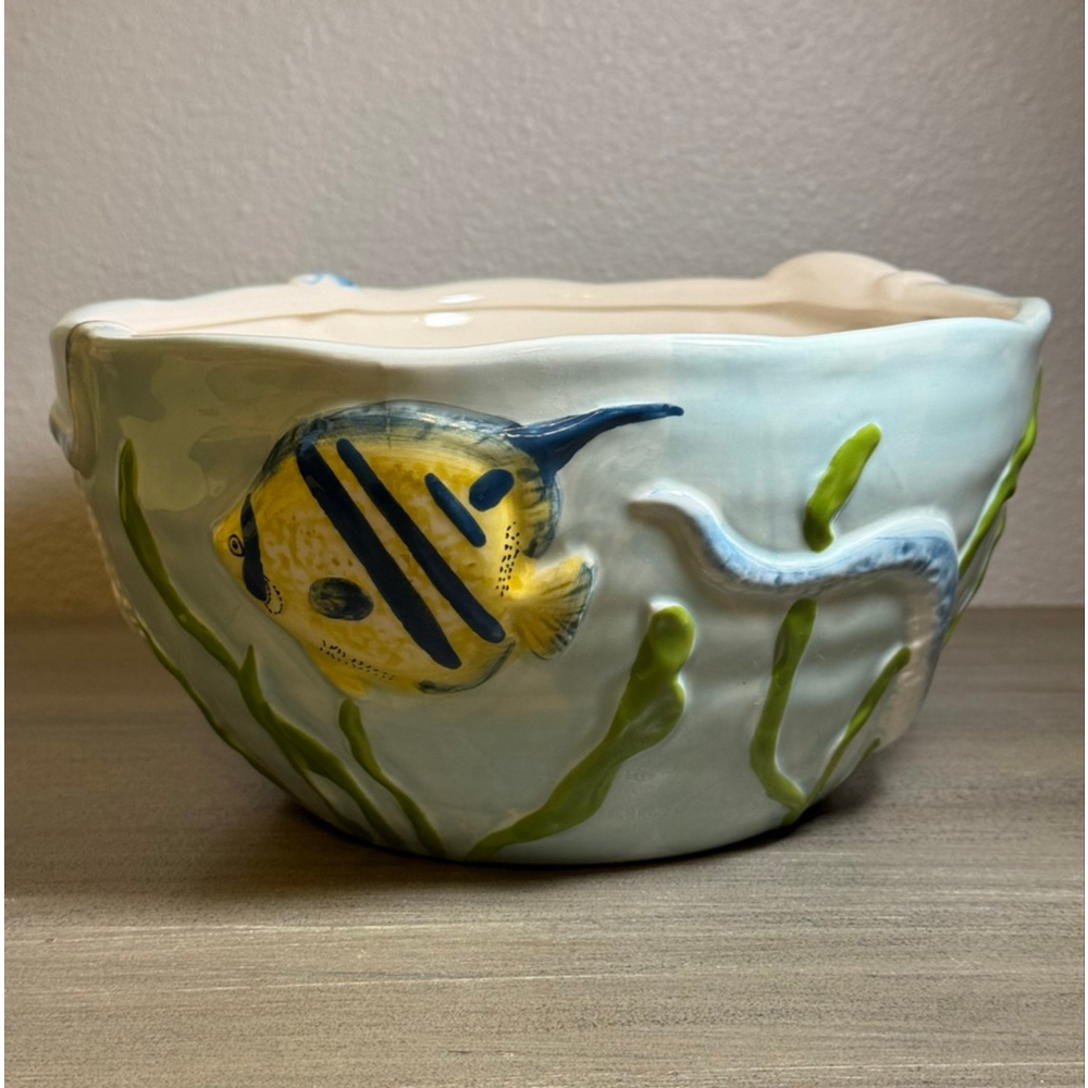Pier 1 Sea Life 9x5 Serving Bowl Ocean Retired Rare Collectible - Picture 4 of 9